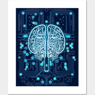 Artificial intelligence brain Posters and Art